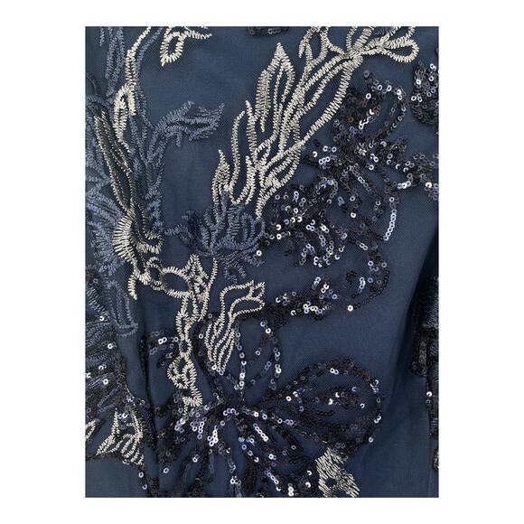 JS Collections dress Clara apron ankle length gown blue size 6 - Picture 4 of 8